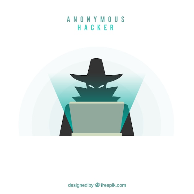 Gratis vector anonieme hacker met plat ontwerp