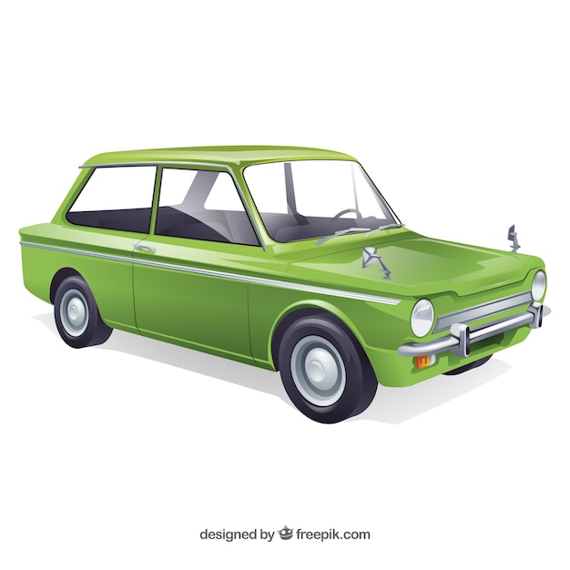 Gratis vector antieke groene auto