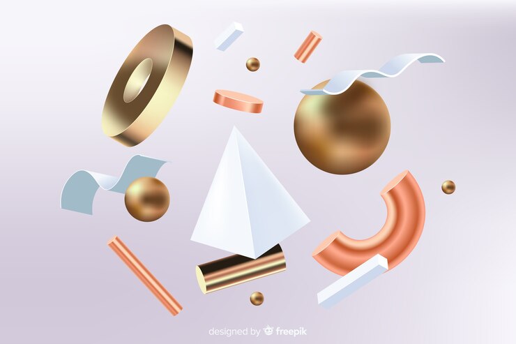 Gratis Vector antigravity geometrische vormen met 3d effect