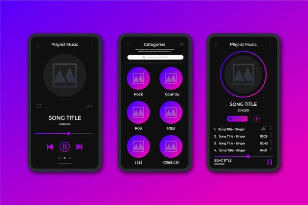 App-interface voor muziekspeler