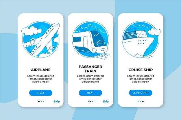 App-schermen voor reizen