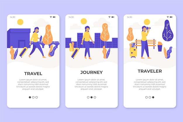 App-schermen voor reizen