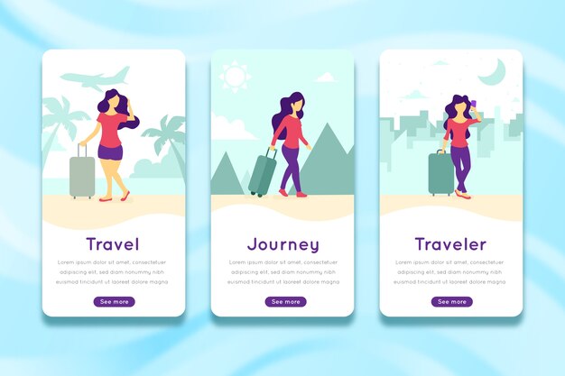 App-schermen voor reizen