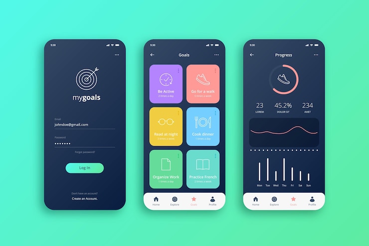 Gratis Vector app voor het bijhouden van doelen en gewoonten