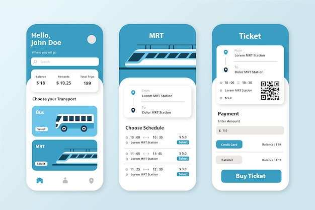 App voor openbaar vervoer-sjabloon