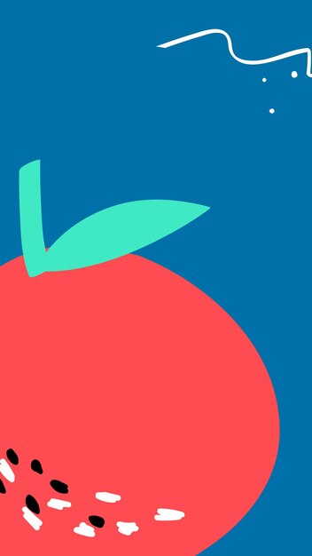 Gratis vector appelfruit op een blauwe achtergrondontwerpbron