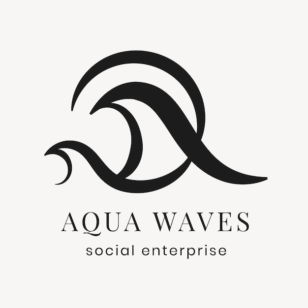Aqua business logo sjabloon, professionele creatieve zwarte platte ontwerp vector