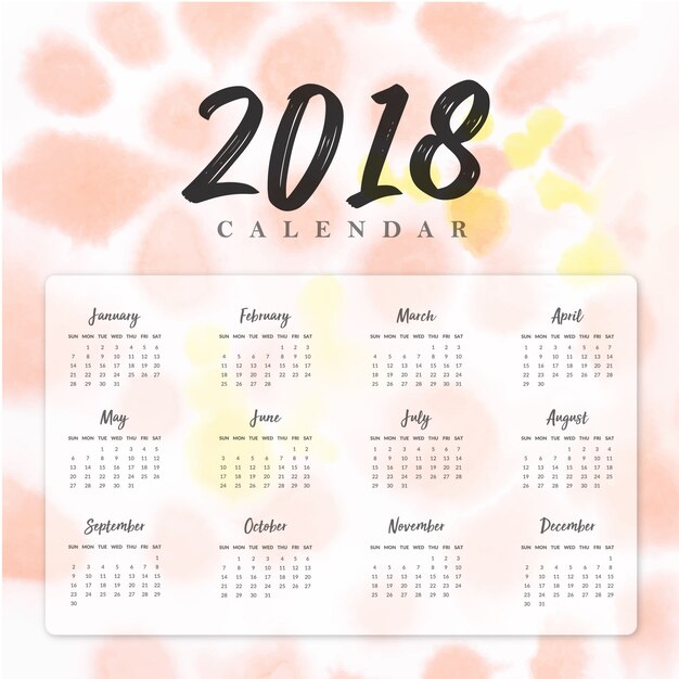 Aquarel 2018 Nieuwjaars Jaarkalender