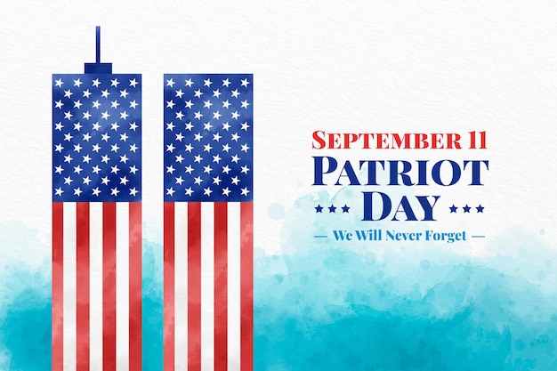 Gratis vector aquarel 9.11 patriot dag achtergrond