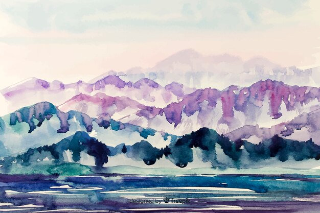 Aquarel abstract landschap achtergrond