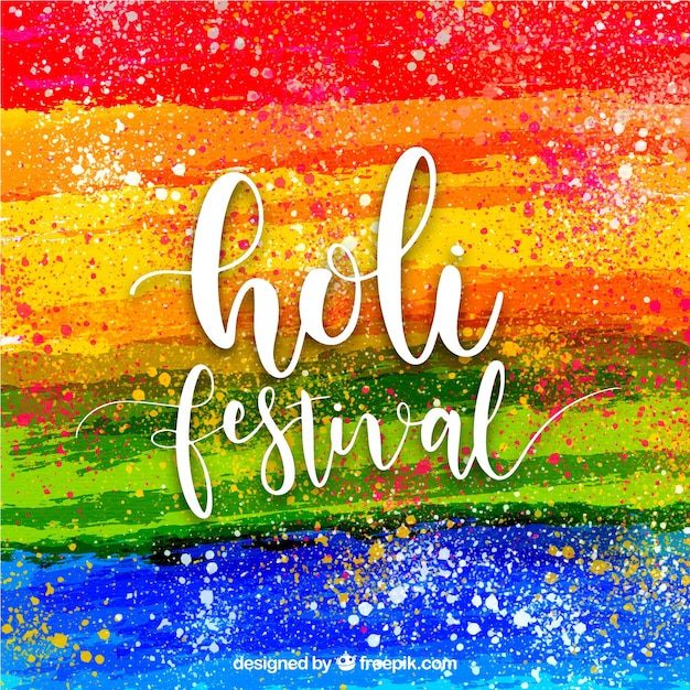 Gratis vector aquarel achtergrond holi festival