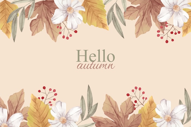 Gratis vector aquarel achtergrond voor de herfst