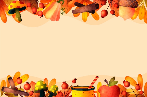 Gratis vector aquarel achtergrond voor herfstviering
