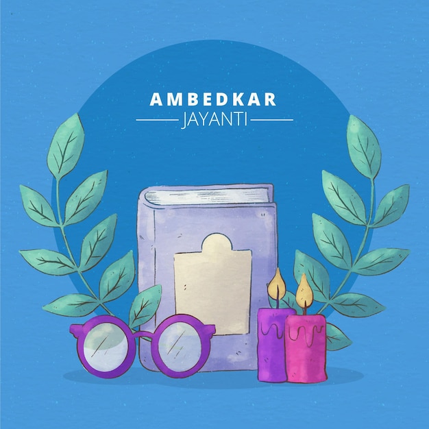 Gratis vector aquarel ambedkar jayanti illustratie