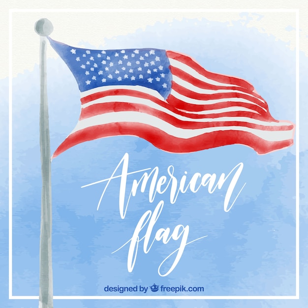 Gratis vector aquarel amerikaanse vlag