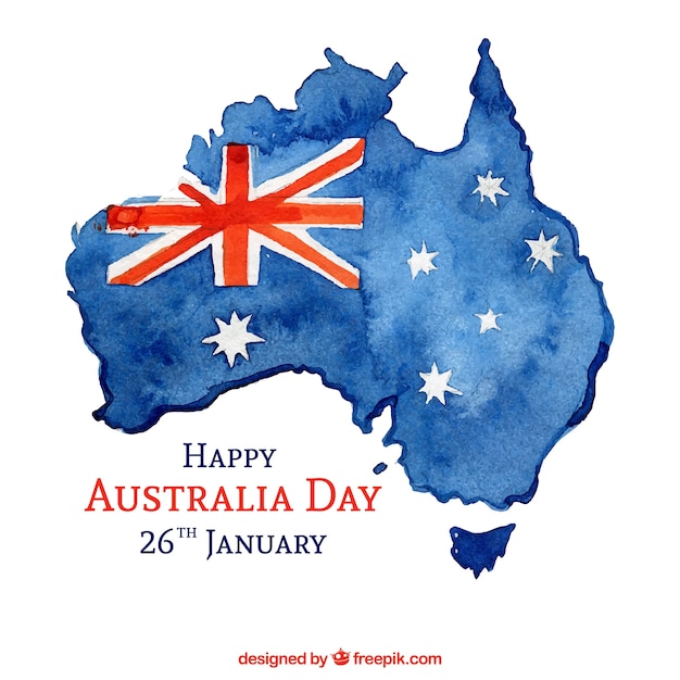 Gratis vector aquarel australië dag achtergrond