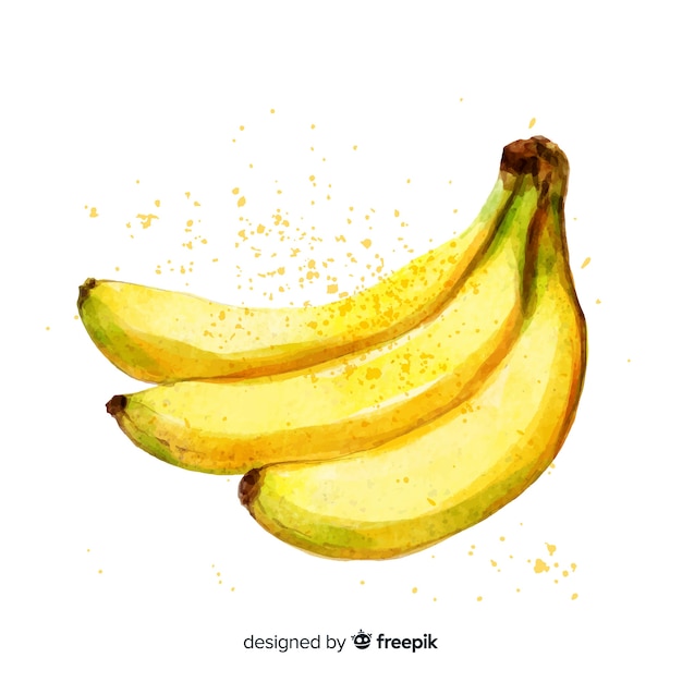 Gratis vector aquarel bananen achtergrond