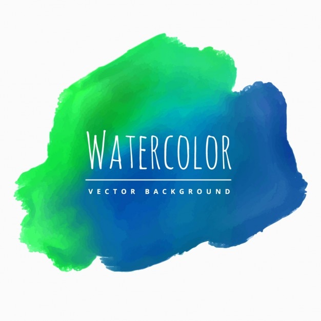 Gratis vector aquarel blauwe groene achtergrond vlek