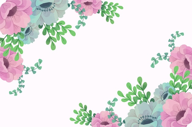 Gratis vector aquarel bloemen achtergrond in pastel kleuren