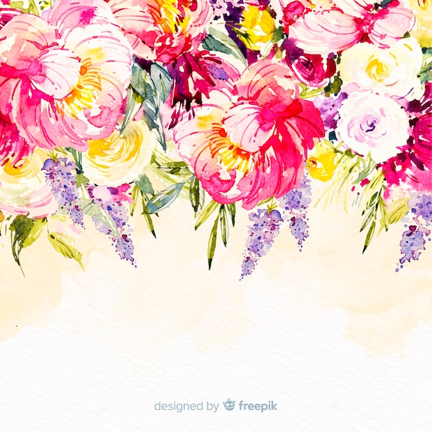 Gratis vector aquarel bloemen achtergrond