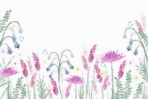 Gratis vector aquarel bloemen behang in pastel kleuren thema