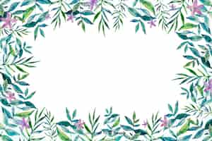 Gratis vector aquarel bloemen frame achtergrond