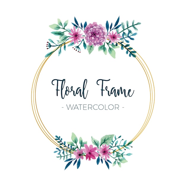 Gratis vector aquarel bloemen frame