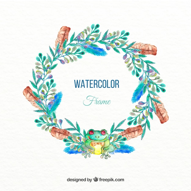 Gratis vector aquarel bloemen frame