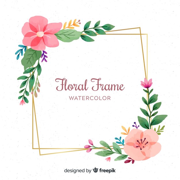 Aquarel bloemen frame