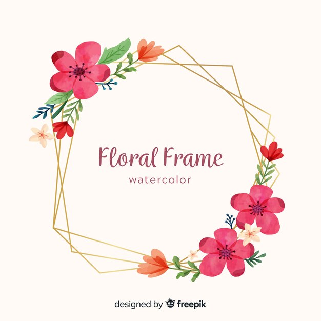 Aquarel bloemen frame