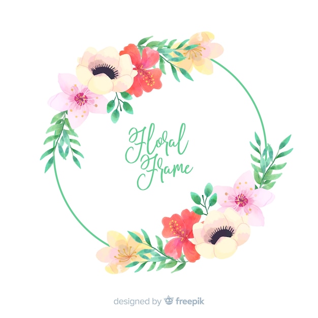 Gratis vector aquarel bloemen frame