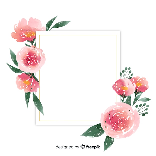 Aquarel bloemen frame