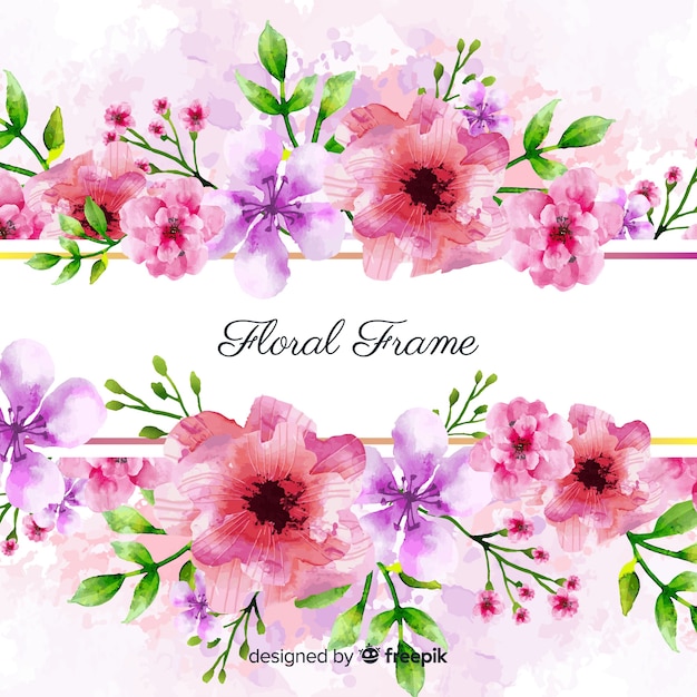 Aquarel bloemen frame