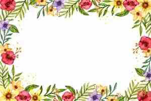 Gratis vector aquarel bloemen natuur achtergrond