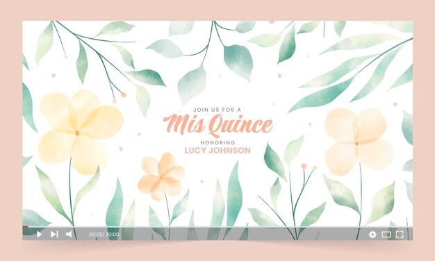 Aquarel bloemen quinceañera youtube thumbnail