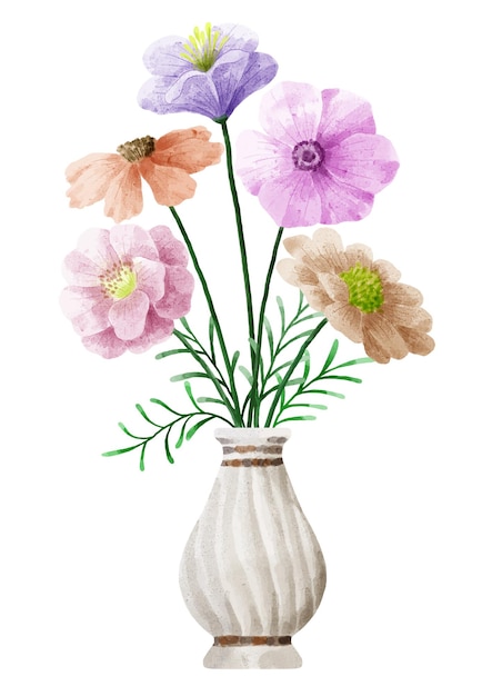 Gratis vector aquarel bloemen set