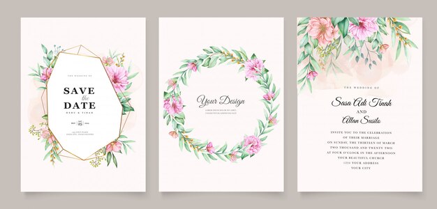 aquarel bloemen uitnodigingskaart ontwerp