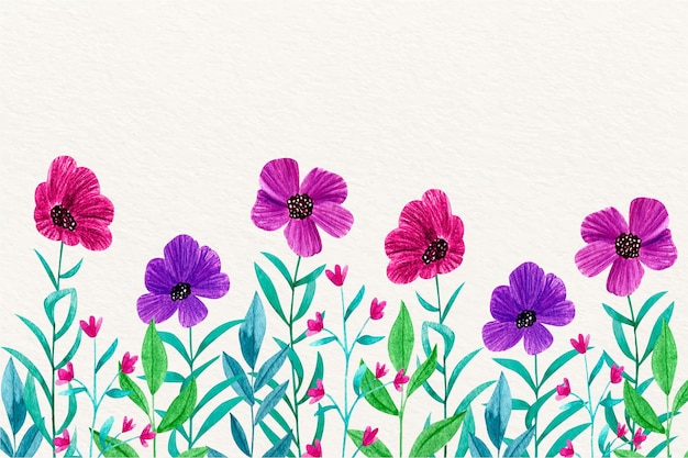 Aquarel bloemen wallpaper thema