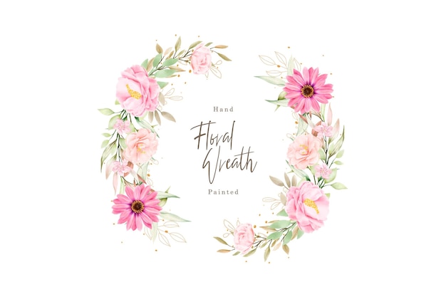 Aquarel bloemen zomer krans illustratie