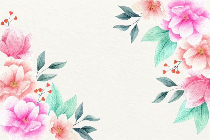 Gratis Vector aquarel bloemenbehang