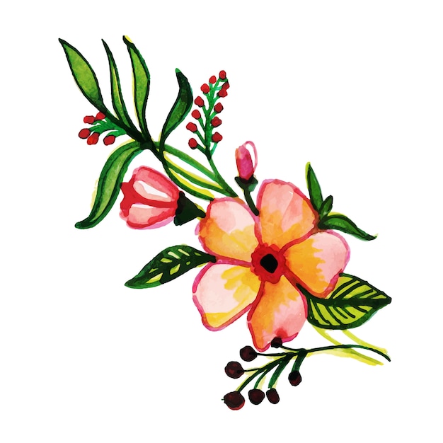 Gratis vector aquarel bloemenelement