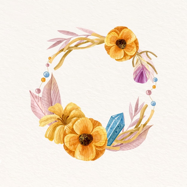 Aquarel boho frame-ontwerp