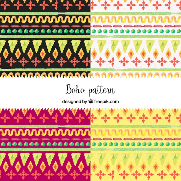 Aquarel boho patroon pak