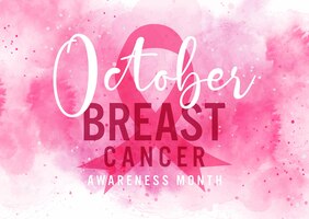 Aquarel borstkanker bewustzijn maand achtergrond