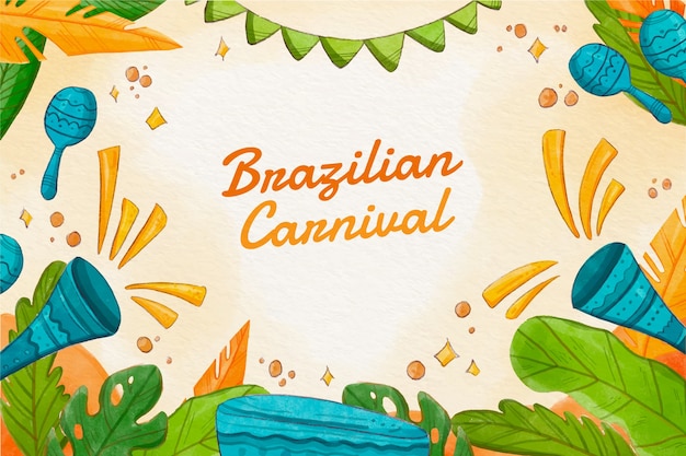 Aquarel braziliaanse carnaval achtergrond