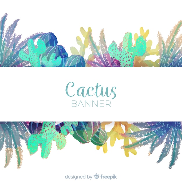 Gratis vector aquarel cactus banner