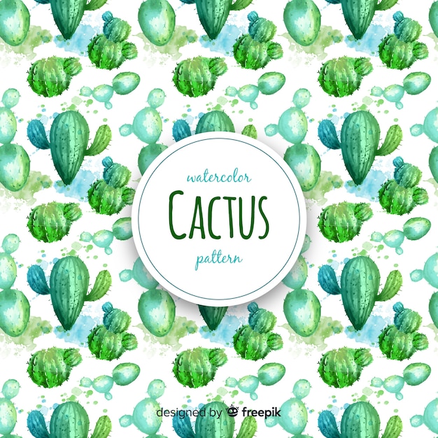 Gratis vector aquarel cactus patroon