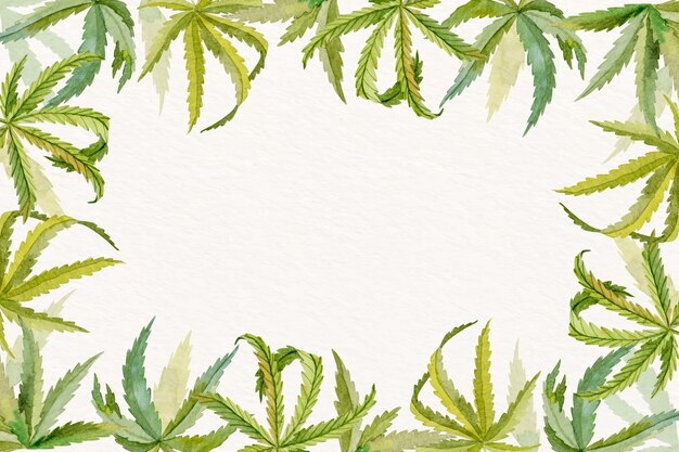 Aquarel cannabis blad achtergrond