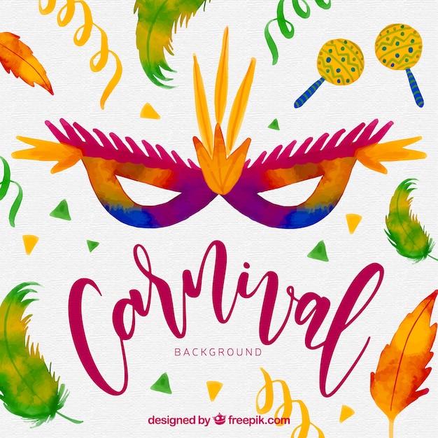 Gratis vector aquarel carnaval achtergrond