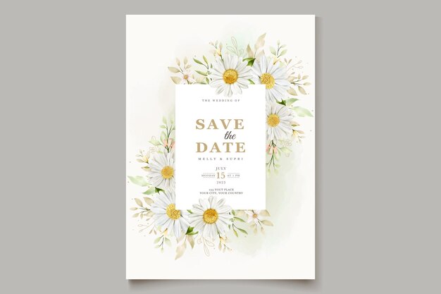 Aquarel chrysant bruiloft Card